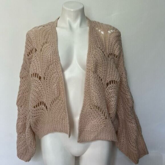 Silverflint Open Knit Puff sleeve cardigan - Picture 1 of 6
